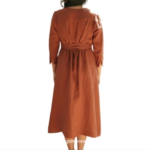 Linen Shirt Dress (0411) - Picture 7 of 12